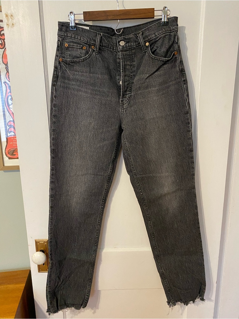 Gap Cheeky Straight High Rise Jeans in Black Gray 30 10L